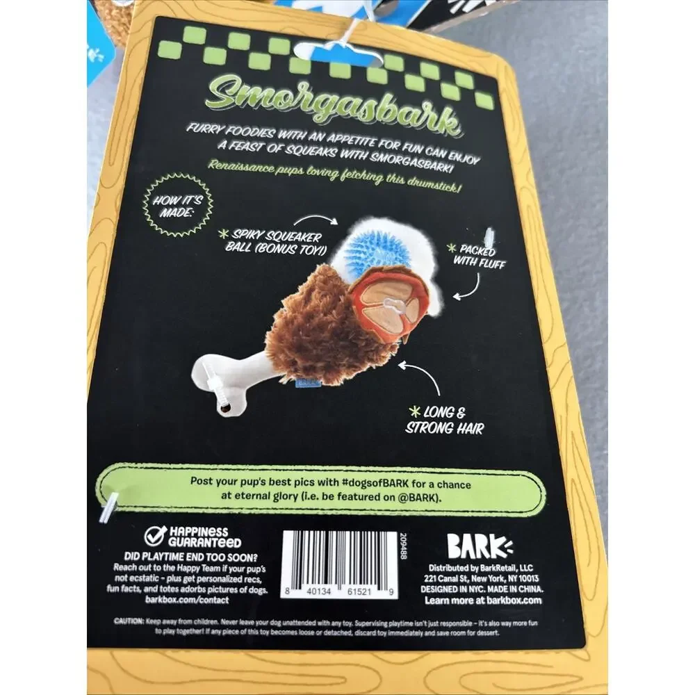 Bark New Dog Toys Set of 3 multi-part Tavern Turkey Funday Sunday Piper Parrot